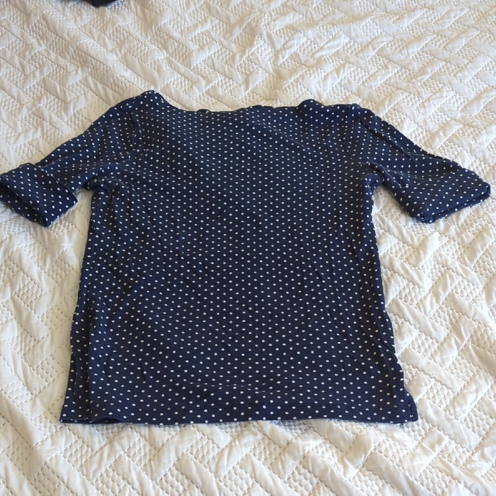 Navy Polka Dot Women's Top
